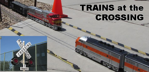 Santa Fe and Western Pacific diesels at the crossing